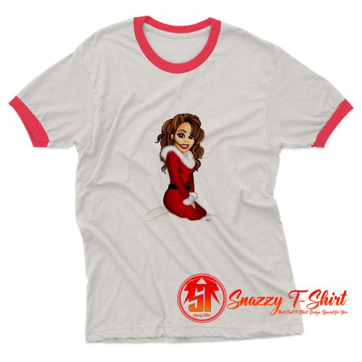 Best Mariah Carey Merry Christmas Ringer Tee