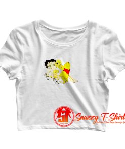 Betty Boop And Winnie Pooh Love Honey Crop Top Shirt