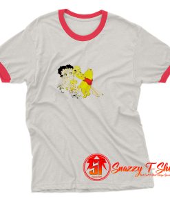 Betty Boop And Winnie Pooh Love Honey Ringer Tee