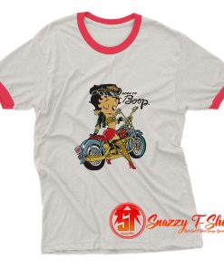 Betty Boop Biker Cartoon Ringer Tee