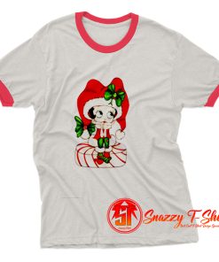 Betty Boop Cute action Christmas Ringer Tee