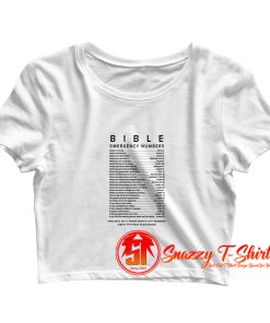 Bible Emergency Number Crop Top Shirt