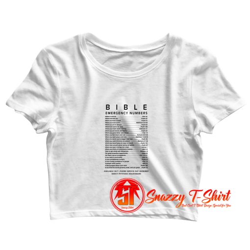 Bible Emergency Number Crop Top Shirt