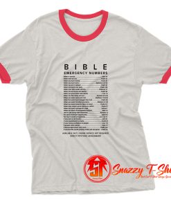 Bible Emergency Number Ringer Tee