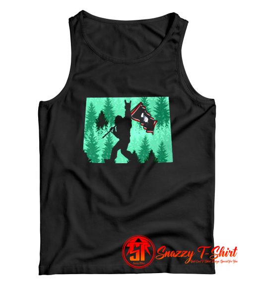 Bigfoot Rock And Roll Wyoming Flag Tank Top