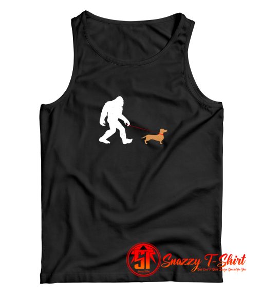 Bigfoot walking a daschund Tank Top