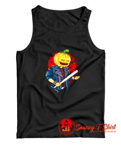 Biker Pumpkin Cool Halloween Tank Top