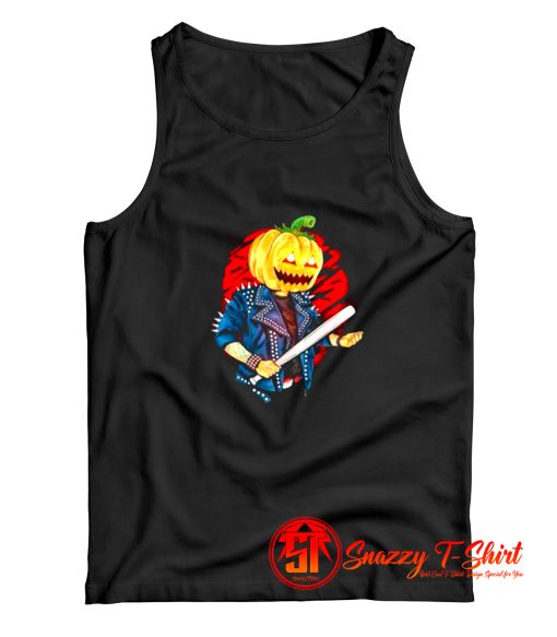 Biker Pumpkin Cool Halloween Tank Top