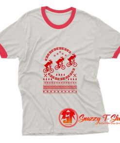 Bikes Ugly Christmas Ringer Tee