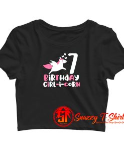 Birthday Girl I Corn Unicorn Crop Top Shirt