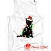 Black Cat Christmas Light Tank Top