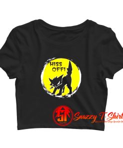 Black Cat Metal Hiss Off Crop Top Shirt