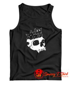 Black Cats In Skull Tank Top