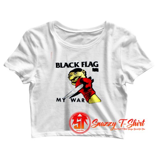 Black Flag Grunge My War Crop Top Shirt