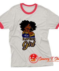 Black Girl Baltimore Ravens Ringer Tee