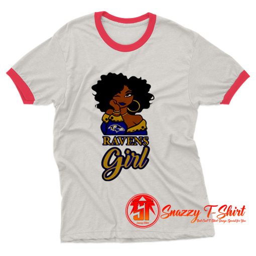 Black Girl Baltimore Ravens Ringer Tee