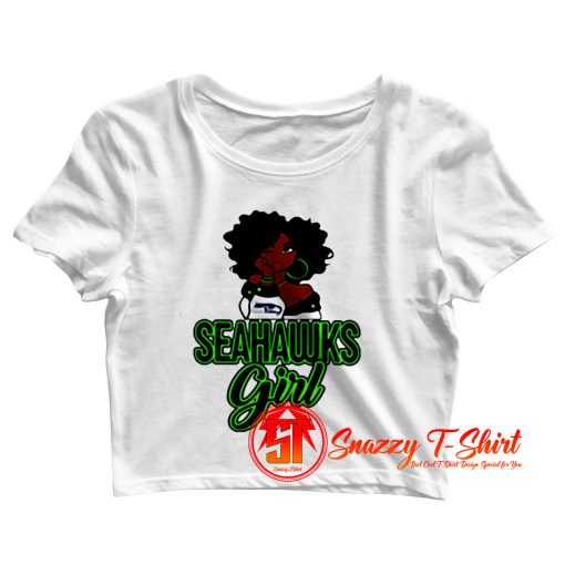 Black Girl Seattle Seahawks Crop Top Shirt