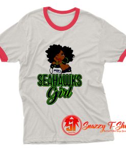 Black Girl Seattle Seahawks Ringer Tee