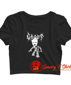 Black Metal Groot Guardians of the Galaxy Crop Top Shirt