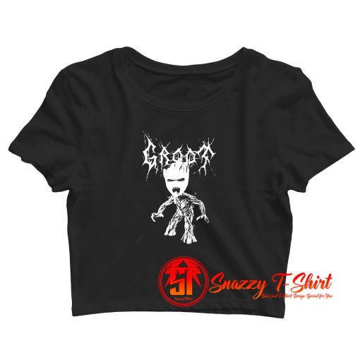 Black Metal Groot Guardians of the Galaxy Crop Top Shirt