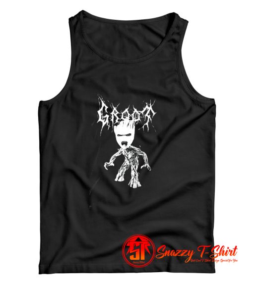 Black Metal Groot Guardians of the Galaxy Tank Top