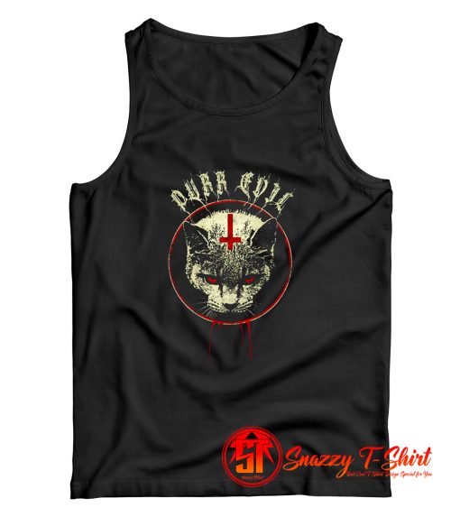 Black Metal Satanic Purr Cat Tank Top