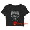 Black Victory or Valhalla Skull and Viking Crop Top Shirt