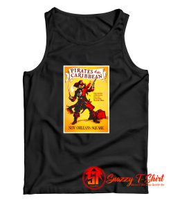 Blackbeard Pirates of the Caribbean New Orleans Square Vintage Parchment Poster Tank Top