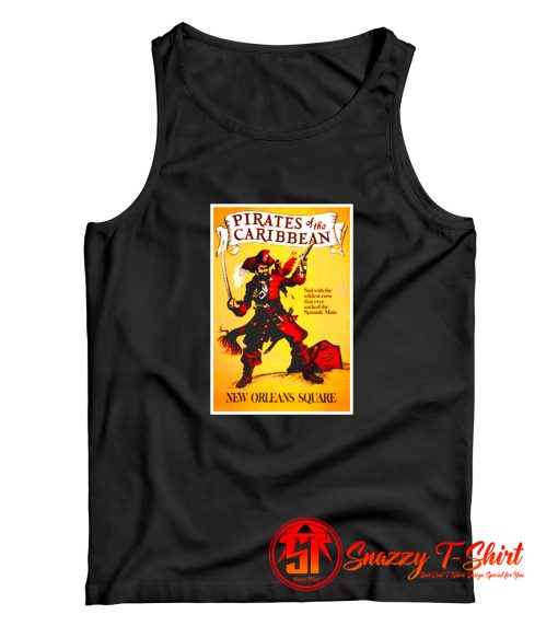 Blackbeard Pirates of the Caribbean New Orleans Square Vintage Parchment Poster Tank Top