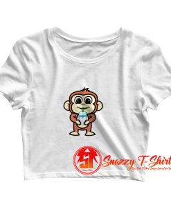 Boba Tea Monkey Crop Top Shirt