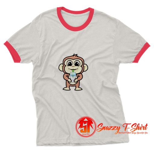 Boba Tea Monkey Ringer Tee