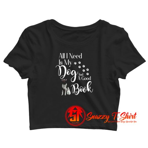 Book Reading Dog Lovers Crop Top Shirt