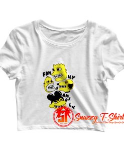 Bootleg Bart Snoopy Mickey Skate Crop Top Shirt