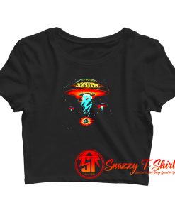 Boston Spaceship Classic Rock Crop Top Shirt