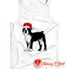 Boston Terrier In Santa Hat Christmas Tank Top