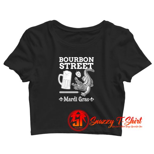 Bourbon Street Mardi Gras New Orleans Louisiana Crop Top Shirt