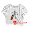 Boxer Dog Biting Skeleton Crop Top Shirt