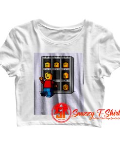 Brick man many faces parody Crop Top Shirt