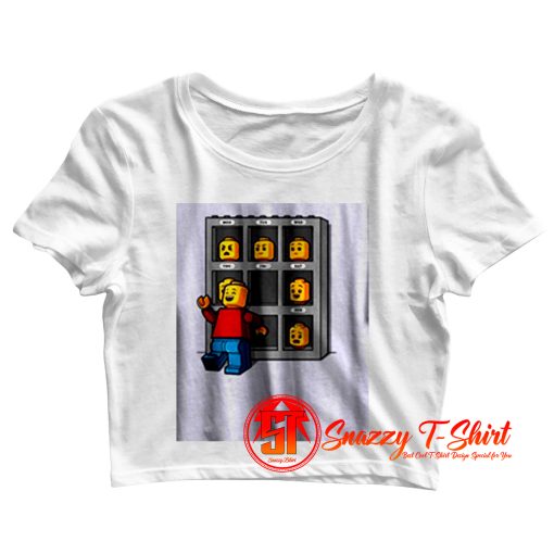 Brick man many faces parody Crop Top Shirt