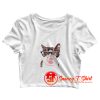 Bubble Gum Cat Crop Top Shirt