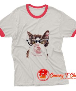 Bubble Gum Cat Ringer Tee