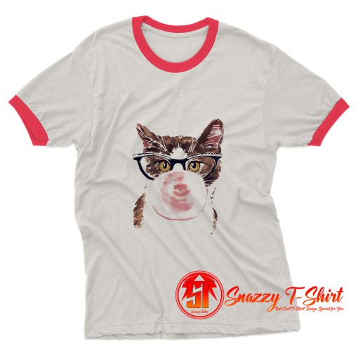 Bubble Gum Cat Ringer Tee