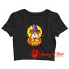 Bulldog Witch Pumpkin Halloween Crop Top Shirt