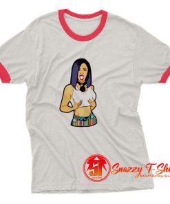 CARDI BOOBS Ringer Tee