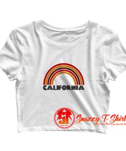 California Flocked Rainbow Crop Top Shirt