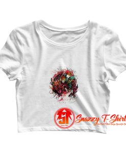 Calvin and Hobbes on a Red Dragon Crop Top Shirt