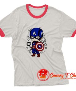 Captain America Pop Art Ringer Tee