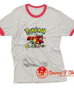 Cartoon Pokemon 25th Anniversary Ringer Tee