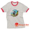 Cartoon Vintage Mickey Mouse Surfing Hawaii Ringer Tee