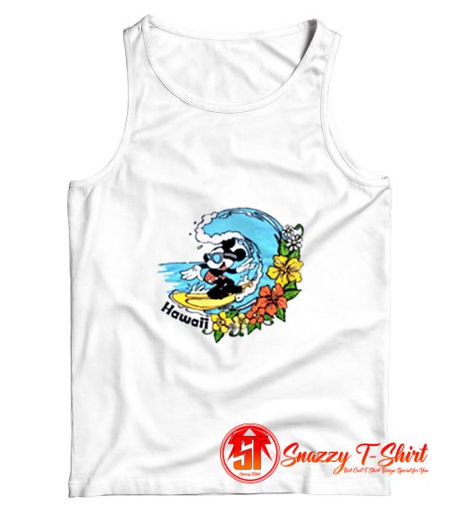 Cartoon Vintage Mickey Mouse Surfing Hawaii Tank Top